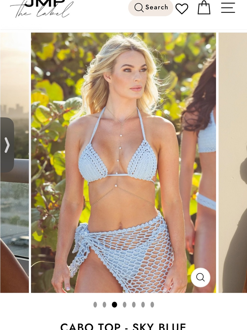 Cabo Sky Blue Crochet Bikini Top